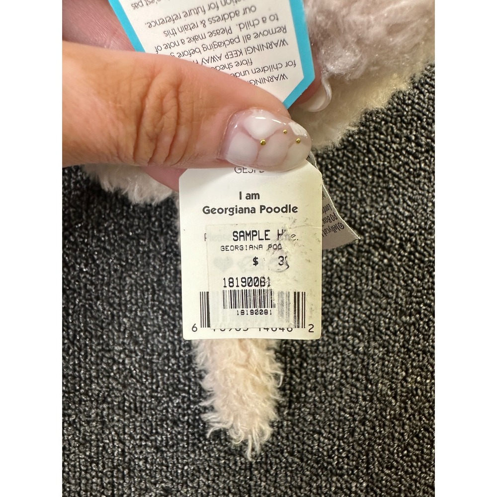 Jellycat Georgiana Poodle Plush Cream Shaggy Dog Stuffed Animal retired NWT - Picture 6 of 8